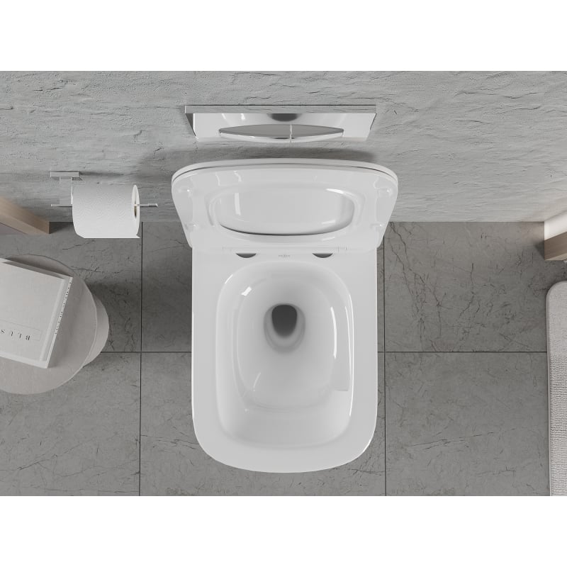 Mexen Riva cuvette WC sans rebord Tornado avec abattant à descente lente slim, duroplast, blanc brillant - 30630200T