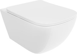 Mexen Timo cuvette WC Rimless Tornado avec abattant à descente amortie slim, duroplast, blanc brillant - 30650200T