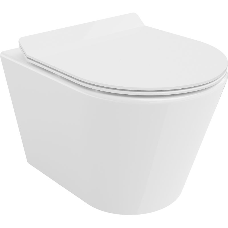 Mexen Rico cuvette wc Rimless Tornado avec abattant à descente lente slim, duroplast, blanc brillant - 30720100T