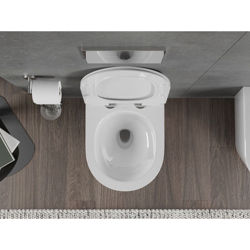 Mexen Rico cuvette WC Rimless Tornado avec abattant slim à fermeture lente, duroplast, blanc brillant - 30720100T