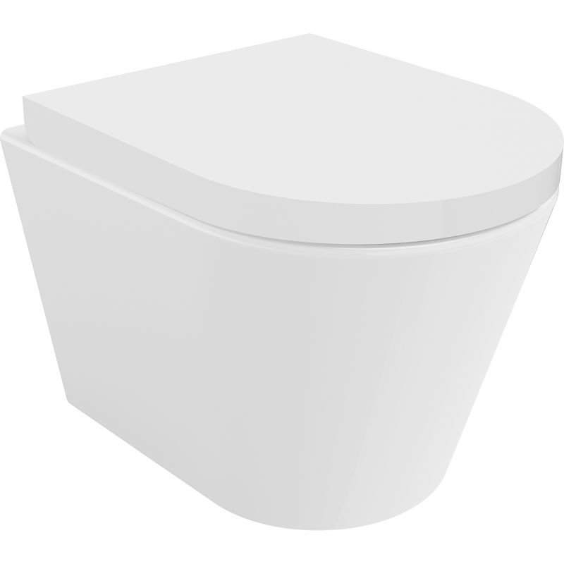 Mexen Rico cuvette wc sans bride Tornado avec abattant à descente lente, duroplast, blanc brillant - 30720200T