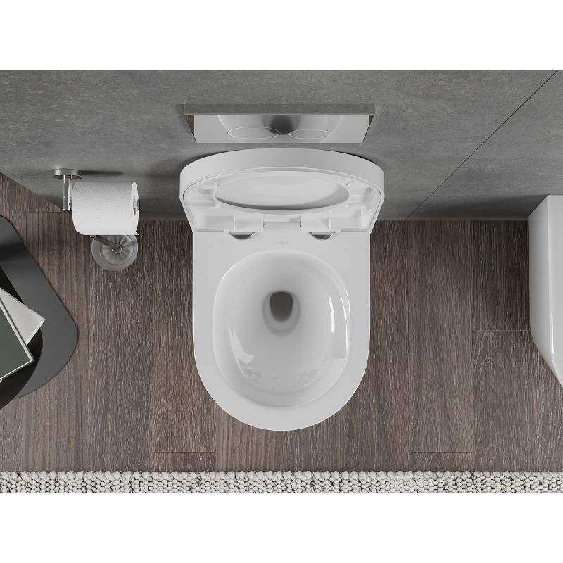 Mexen Rico cuvette wc Rimless Tornado avec abattant à fermeture lente rigide, duroplast, blanc brillant - 30720200T