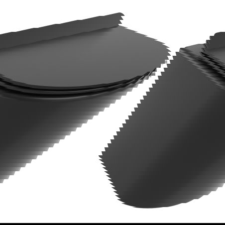 Mexen Rico cuvette WC Rimless Tornado avec abattant à descente lente slim, duroplast, noir mat - 30720185T