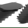 Mexen Rico cuvette WC Rimless Tornado avec abattant à descente amortie slim, duroplast, noir mat - 30721085T