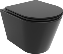 Mexen Rico cuvette WC Rimless Tornado avec abattant à descente amortie slim, duroplast, noir mat - 30721085T