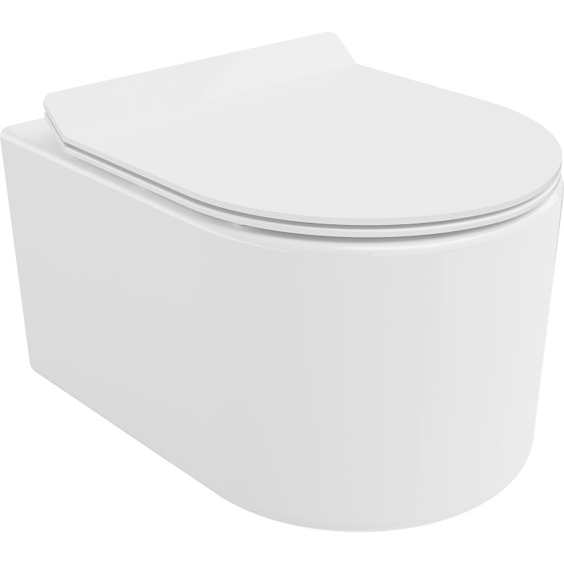 Mexen Sofia cuvette WC Rimless Tornado avec abattant slim à descente progressive, duroplast, blanc brillant - 30540100T