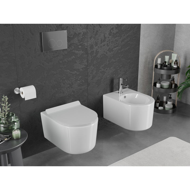 Mexen Sofia cuvette WC Rimless Tornado avec abattant à descente progressive slim, duroplast, blanc brillant - 30540100T