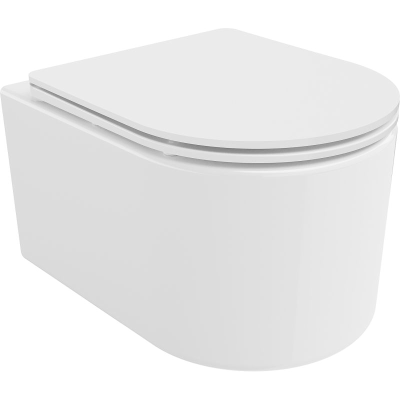 Mexen Sofia cuvette WC Rimless Tornado avec abattant slim à descente lente, duroplast, blanc brillant - 30540300T