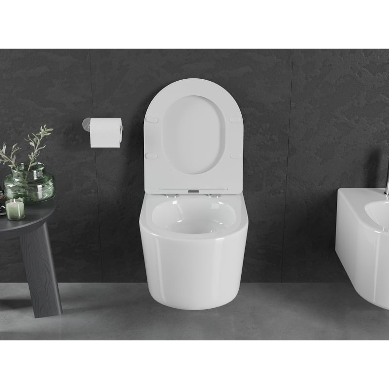 Mexen Sofia cuvette WC Rimless Tornado avec abattant slim à descente lente, duroplast, blanc brillant - 30540300T