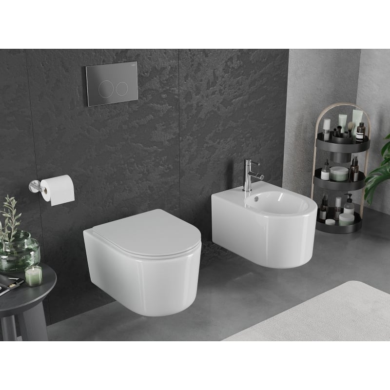 Mexen Sofia cuvette WC Rimless Tornado avec abattant slim à descente lente, duroplast, blanc brillant - 30540300T
