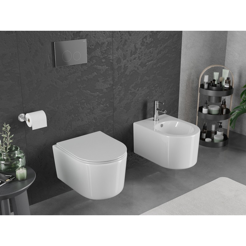 Mexen Sofia cuvette WC Rimless Tornado avec abattant slim à descente progressive, duroplast, blanc brillant - 30540400T
