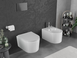 Mexen Sofia cuvette WC Rimless Tornado avec abattant slim à descente progressive, duroplast, blanc brillant - 30540400T