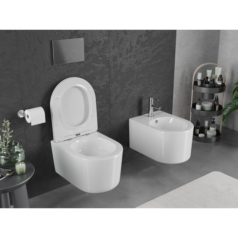 Mexen Sofia cuvette WC Rimless Tornado avec abattant slim à descente progressive, duroplast, blanc brillant - 30540400T