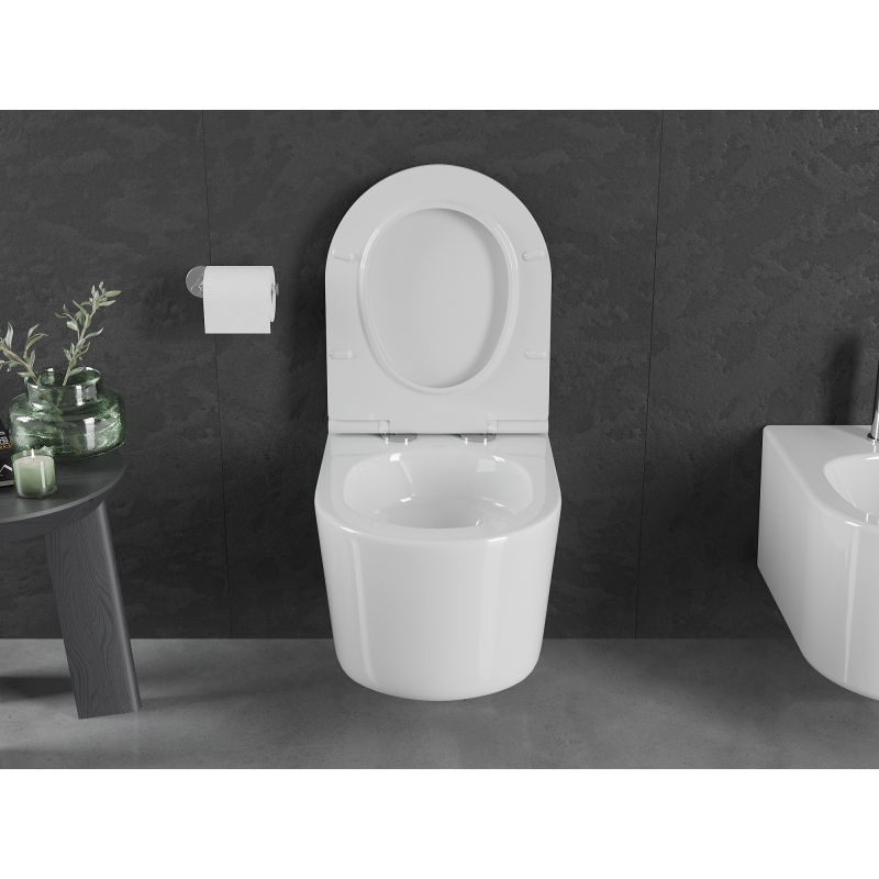 Mexen Sofia cuvette WC sans rebord Tornado avec abattant slim à descente progressive, duroplast, blanc brillant - 30540500T