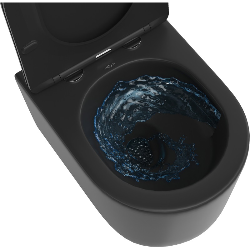 Mexen Sofia cuvette WC Rimless Tornado avec abattant slim à descente progressive, duroplast, noir mat - 30540185T
