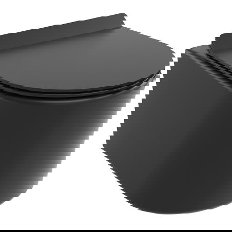 Mexen Sofia cuvette WC Rimless Tornado avec abattant à descente lente slim, duroplast, noir mat - 30540185T