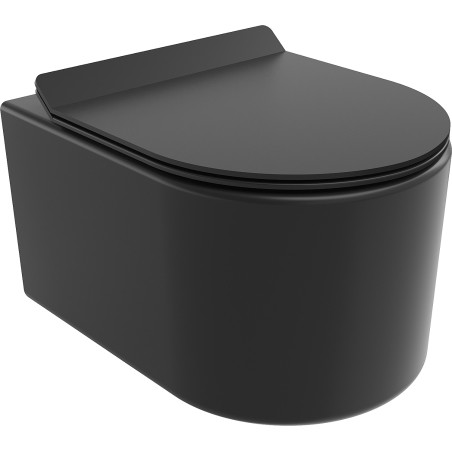 Mexen Sofia cuvette WC Rimless Tornado avec abattant slim à descente progressive, duroplast, noir mat - 30540185T