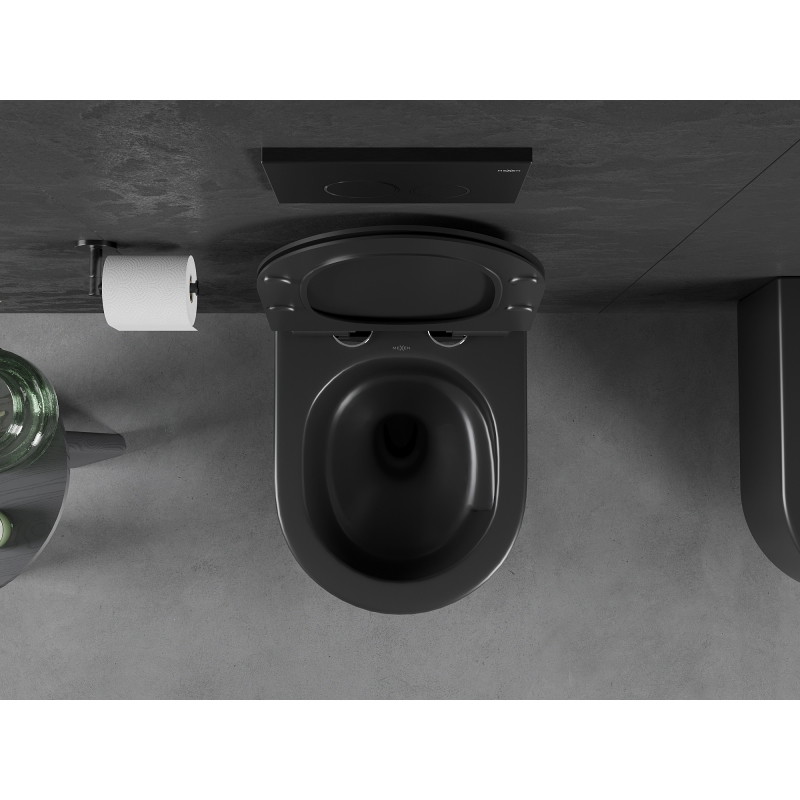Mexen Sofia cuvette WC Rimless Tornado avec abattant slim à descente progressive, duroplast, noir mat - 30540185T
