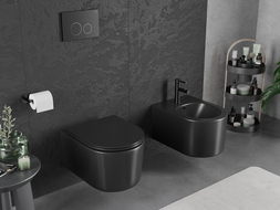 Mexen Sofia cuvette WC Rimless Tornado avec abattant à descente lente slim, duroplast, noir mat - 30541085T