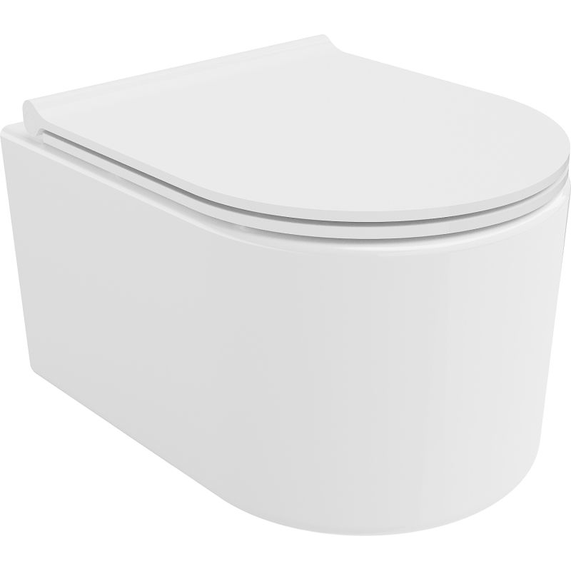 Mexen Sofia cuvette WC Rimless avec abattant à descente progressive slim, duroplast, blanc brillant - 30540500