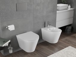 Mexen Rico cuvette WC sans rebord Tornado avec abattant slim à descente lente, duroplast, blanc brillant - 30720300T