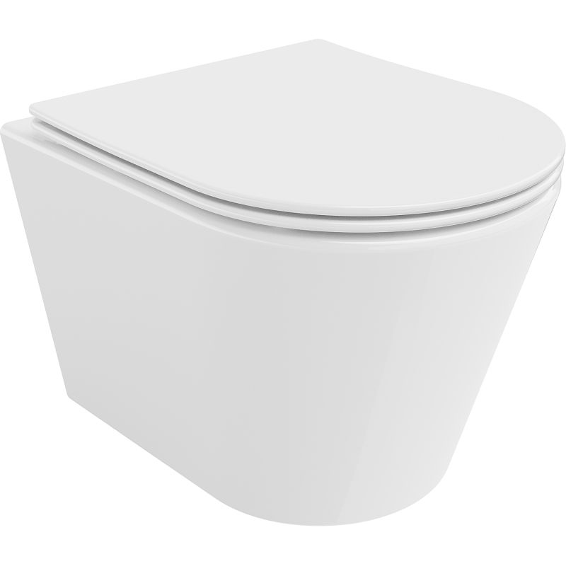 Mexen Rico cuvette WC sans bride Tornado avec abattant à descente lente slim, duroplast, blanc brillant - 30720400T