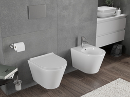 Mexen Rico cuvette WC Rimless Tornado avec abattant à descente amortie slim, duroplast, blanc brillant - 30720500T