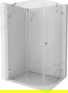 Mexen Lunar cabine de douche semi-circulaire pivotante gauche 80 x 70 cm, transparent, chrome - 833-080L-070P-01-00