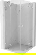Mexen Lunar cabine de douche semi-circulaire battante 90 x 90 cm, transparent, chrome - 833-090L-090P-01-00