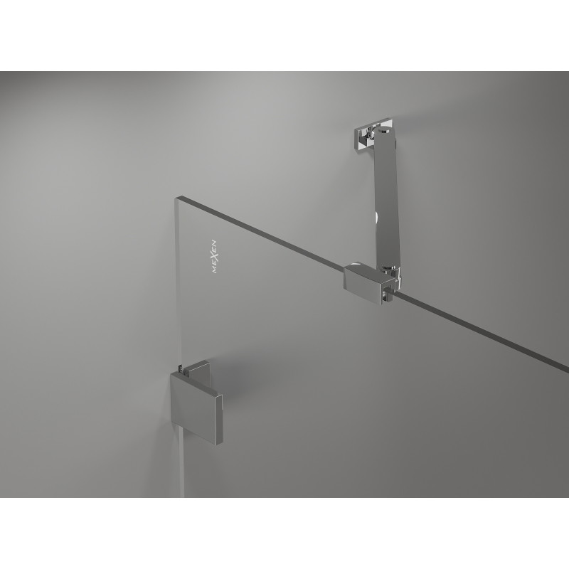 Mexen Lunar cabine de douche semi-circulaire pivotante gauche 100 x 80 cm, transparent, chrome - 833-100L-080P-01-00