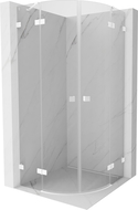 Mexen Lunar cabine de douche semi-circulaire pivotante 80 x 80 cm, transparent, blanche - 833-080L-080P-20-00