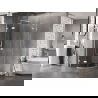 Cabine de douche arrondie pivotante Mexen Lunar 80 x 80 cm, transparent, blanche - 833-080L-080P-20-00