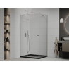 Mexen Roma cabine de douche pivotante 90 x 120 cm, transparente, chrome + receveur plat, noir - 854-090-120-01-00-4070
