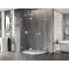 Mexen Lunar cabine de douche semi-circulaire pivotante gauche 100 x 70 cm, transparent, blanc - 833-100L-070P-20-00