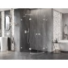 Mexen Lunar cabine de douche semi-circulaire pivotante gauche 100 x 70 cm, transparent, blanc - 833-100L-070P-20-00