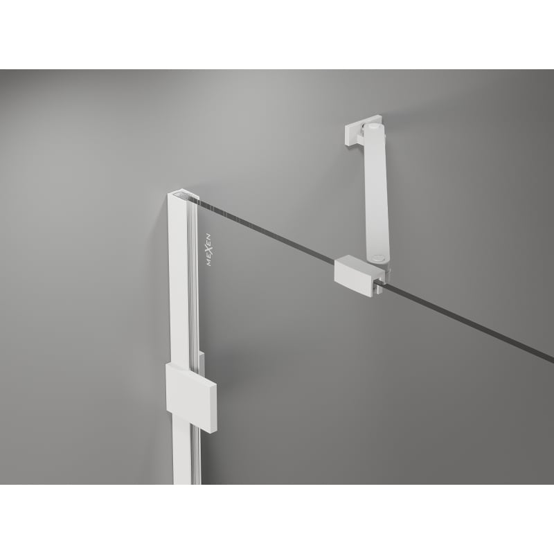 Mexen Lunar cabine de douche semi-circulaire pivotante 100 x 100 cm, transparent, blanc - 833-100L-100P-20-00