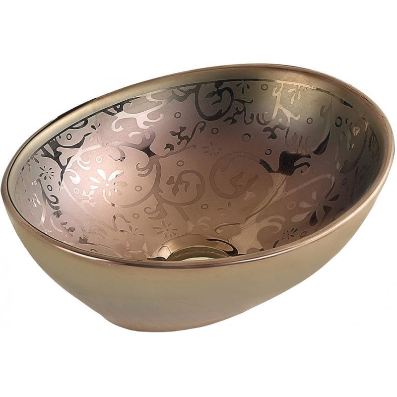 Mexen Elza lavabo de comptoir 40 x 33 cm, Or - 21014053