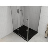 Mexen Roma cabine de douche battante 100 x 90 cm, transparent, chromé + receveur de douche Flat, noir - 854-100-090-01-00-4070
