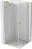 Mexen Lunar cabine de douche semi-circulaire à porte battante 90 x 90 cm, transparent, or - 833-090L-090P-50-00