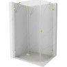 Mexen Lunar cabine de douche quart de cercle pivotante gauche 80 x 70 cm, transparente, dorée brossée - 833-080L-070P-55-00