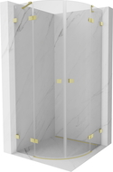 Mexen Lunar cabine de douche semi-circulaire pivotante 80 x 80 cm, transparent, doré brossé - 833-080L-080P-55-00