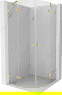 Mexen Lunar cabine de douche semi-circulaire pivotante 80 x 80 cm, transparent, or brossé - 833-080L-080P-55-00