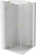 Mexen Lunar cabine de douche semi-circulaire pivotante 90 x 90 cm, transparent, or brossé - 833-090L-090P-55-00