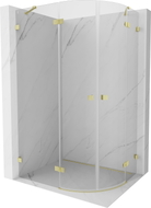 Mexen Lunar cabine de douche semi-circulaire battante gauche 100 x 80 cm, transparente, or brossé - 833-100L-080P-55-00