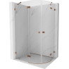 Mexen Lunar cabine de douche quart de cercle ouvrante à gauche 100 x 70 cm, transparent, or rose - 833-100L-070P-60-00