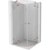 Mexen Lunar cabine de douche semi-circulaire pivotante 100 x 100 cm, transparent, cuivre brossé - 833-100L-100P-65-00