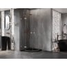 Mexen Lunar cabine de douche semi-circulaire pivotante 100 x 100 cm, transparent, cuivre brossé - 833-100L-100P-65-00
