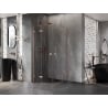 Mexen Lunar cabine de douche semi-circulaire pivotante 100 x 100 cm, transparent, cuivre brossé - 833-100L-100P-65-00