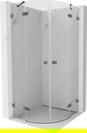 Mexen Lunar cabine de douche demi-circulaire pivotante 70 x 70 cm, transparent, gris canon brossé - 833-070L-070P-66-00