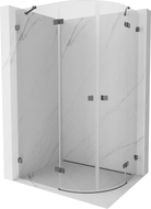 Mexen Lunar cabine de douche semi-circulaire à battant gauche 90 x 70 cm, transparent, gris fusil brossé - 833-090L-070P-66-00